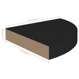Floating Corner Shelves 4 pcs Black 25x25x3.8 cm MDF 323900