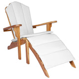 Garden Adirondack Chair with Footrest Natural Solid Teak Wood 42041353