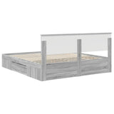 Bed Frame Grey Sonoma 180 x 200 cm Engineered Wood 3408737