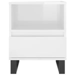 ZNTS Bedside Cabinet High Gloss White 40x35x50 cm Engineered Wood 830640