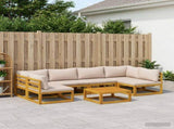 Sofa Set 7 pcs Natural Solid Acacia Wood 3417236