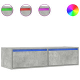 TV Cabinet with LED Lights Concrete Grey 100X35.5x25 cm 860241