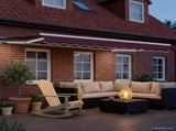 Manual Awning Frame with LEDs Burgundy and White 3 x 2 m 3420520