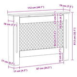 Radiator Cover White 112x19x81.5 cm MDF 284323
