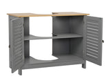 Modern Double Shutter Door MDF Spray Paint Bathroom Sink Cabinet Gray 95544166