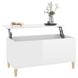 Coffee Table High Gloss White 90x44.5x45 cm Engineered Wood 819582