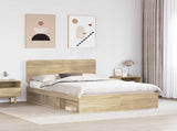 Bed Frame with Headboard Sonoma 140 x 190 cm Solid Pine Wood 3412490