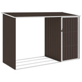 Garden Firewood Shed Brown 245x98x159 cm Galvanised Steel 46296