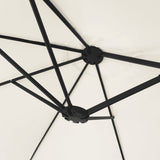Double-Head Garden Parasol with LEDs Sand White 449x265 cm 362953