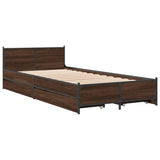 Bed Frame with Drawers without Mattress Brown Oak 100x200 cm 3279966