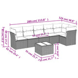 7 Piece Garden Sofa Set with Cushions Beige Poly Rattan 3217669