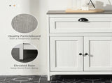 Bathroom Floor Cabinet, Freestanding Storage Cupboard with Drawer, Double Door Cabinet and T3398P344555
