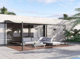 3x3 m Wall Mounted Garden Porch-Black/Cream White T3398P323853