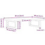 ZNTS Basin Shelf Wall Mounted Steel and Solid Wood Beech 3302368