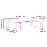 Basin Shelf Wall Mounted Steel and Solid Wood Beech 3302369