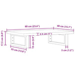 Basin Shelf Wall Mounted Steel and Solid Wood Beech 3302368