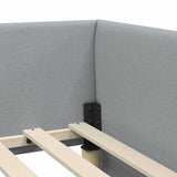 Corner Bed Frame Light Grey 90 cm x 200 cm Velvet 42016043