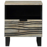 Bedside Cabinet with Drawer White and Black 40 x 33 x 46 cm 4017978