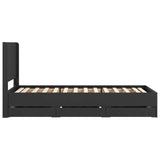 Bed Frame with Storage and Headboard Black 90 x 200 cm 3413978
