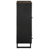 Highboard Black 60x33x100 cm Solid Wood Mango 4017714