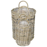 Planter Basket GENDT 2 pcs Natural Grey Kubu Rattan 42020957