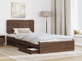 Bed Frame with Drawer Brown Oak 90 x 190 cm Engineer Wood 3412643