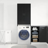 Washing Machine Cabinet Black Oak 64x25.5x190 cm 862064