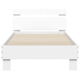 Bed Frame without Mattress with Headboard White 90x190 cm Single 838561