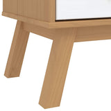 Drawer Cabinet OLDEN White and Brown Solid Wood Pine 358593