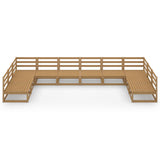 10 Piece Garden Lounge Set Solid Pinewood 3076152