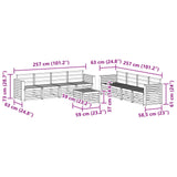 Sofa Sets 9 pcs Natural Solid Acacia Wood 3374574