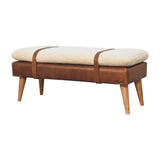 Bouclé Buffalo Hide Leather Bench IN3300