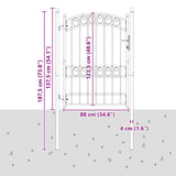 Fence Gate "EMMEN" with Arched Top Steel 100x123,5 cm Green 146366