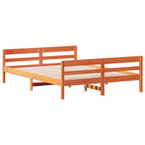 Bed Frame without Mattress Wax Brown 140x200 cm Solid Wood Pine 842789