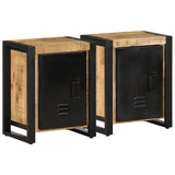 ZNTS Bedside Cabinets 2 pcs Solid Rough Wood Mango 4013564