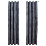 Blackout Curtains with Rings 2 pcs Velvet Anthracite 140x245 cm 134498