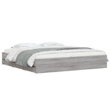 Bed Frame with Drawers without Mattress Grey Sonoma 180x200 cm Super King 3207257