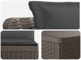 7-Seater Garden Sofa with Cushions Rattan Look PP Light Grey 3444171