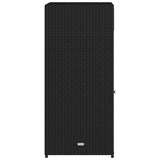 Garden Storage Cabinet Black 55x55x111 cm Poly Rattan 365559