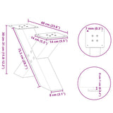 Coffee Table Legs X-Shaped 2 pcs Natural Steel 60x cm Steel 4012943