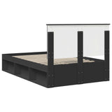 Bed Frame with Headboard Black 120 x 200 cm Solid Pine Wood 3409382