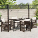 Garden Dining Set 5 pcs Brown Poly Rattan 3380783