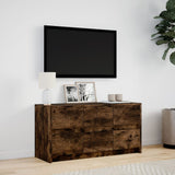 TV Cabinet with LED Smoked Oak 100x34x50 cm Engineered Wood 852219