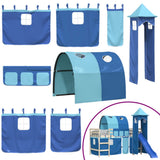 Curtains for Loft Bed with Tunnel and Tower Blue 835920