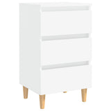 Bed Cabinet White Engineered wood, Solid eucalyptus wood 805887