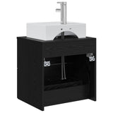 Wall-Mounted Sink Vanity Black Oak 49.5 x 41 x 62.5 cm 890279