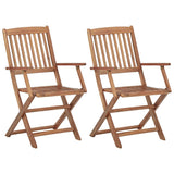 Outdoor Chair Set of 2 Natural Wood Solid Acacia wood Medium 313601
