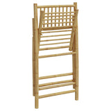6 Piece Folding Bistro Chairs with Dark Grey Cushions Bamboo 3208926