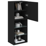 TV Cabinet with LED Lights Black 40.5x30x102 cm 837058