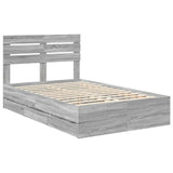 Bed Frame with Drawer Grey Sonoma 120 x 190 cm Engineer Wood 3411523